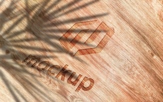 Engrave Logo Mockup With Leave Shadow Effects
