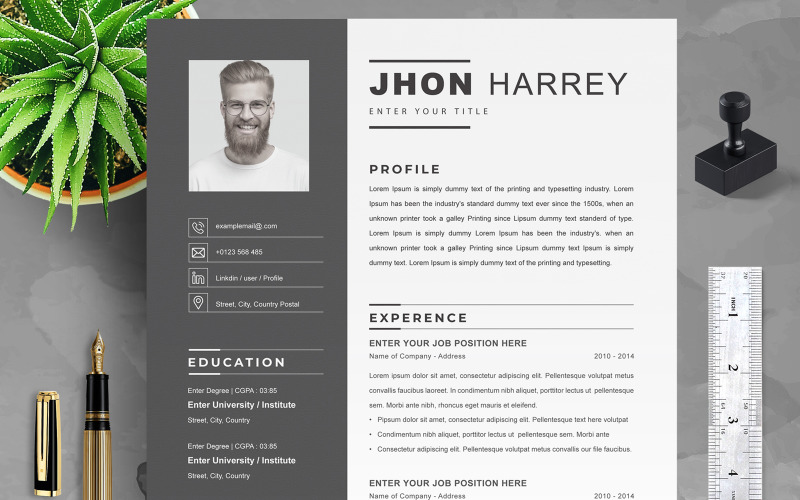 Jhon Harrey / CV Template Resume Template