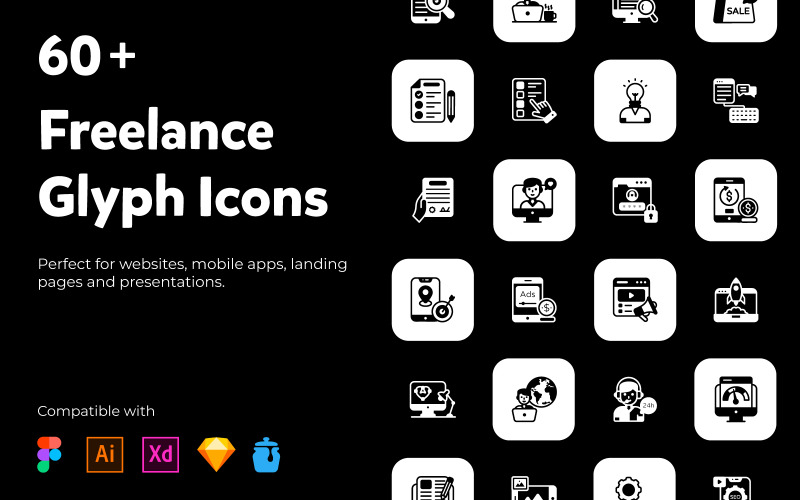 Pack of Freelancing Solid Icons Icon Set