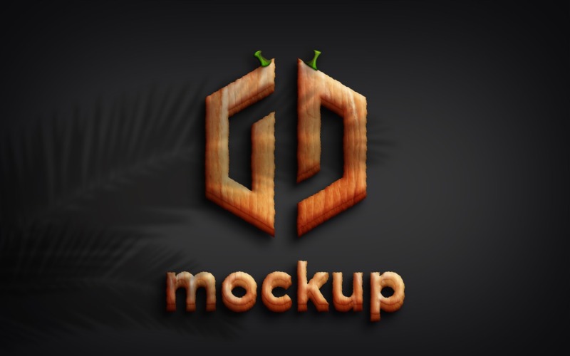 Pumpkin Logo Mockup With Realistic Effects Product Mockup