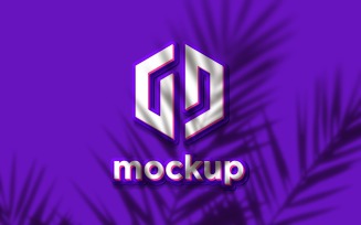 Purple and Pink Logo Mockup With Leave Shadow Effects