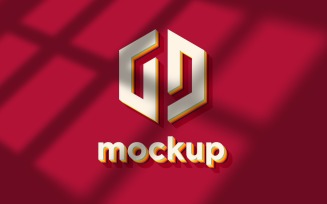 Retro Logo Mockup With Realistic Window Shadow Effects