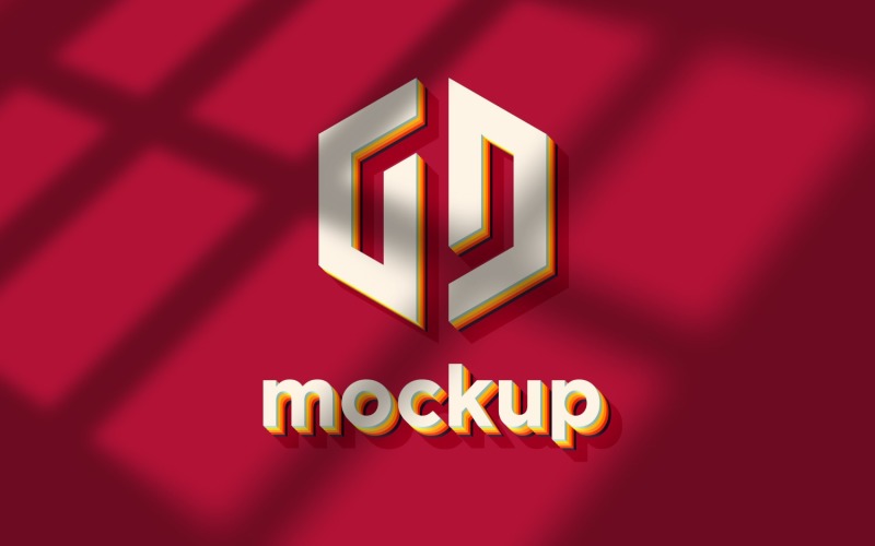 Retro Logo Mockup With Realistic Window Shadow Effects Product Mockup