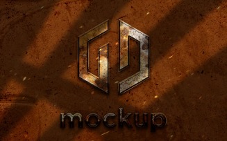 Rustic logo Mockup With Realistic Window Shadow Effects