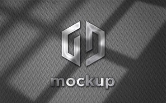 Steel Logo Mockup with Window Shadow Effects