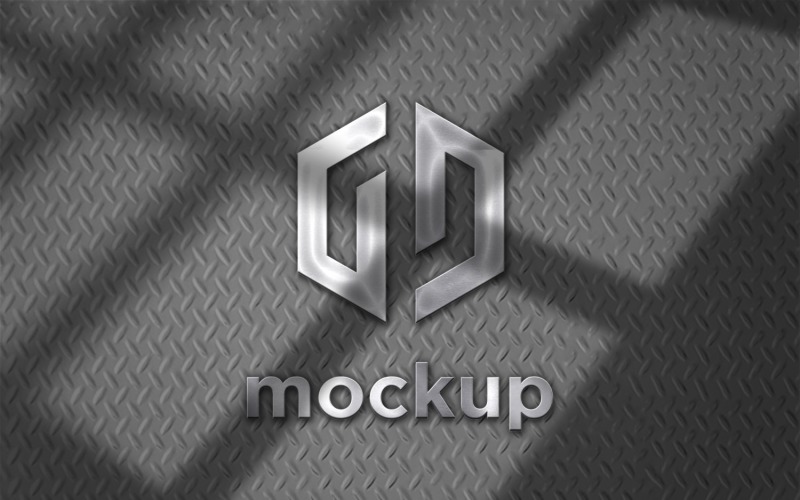 Steel Logo Mockup with Window Shadow Effects Product Mockup