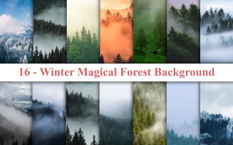 Winter Magical Forest Digital Paper