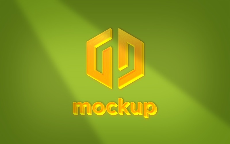 Yellow Logo Mockup with Window Sunlight Shadow Effects Product Mockup