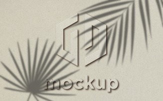 Card Board Logo Mockup With Leaves Shadow