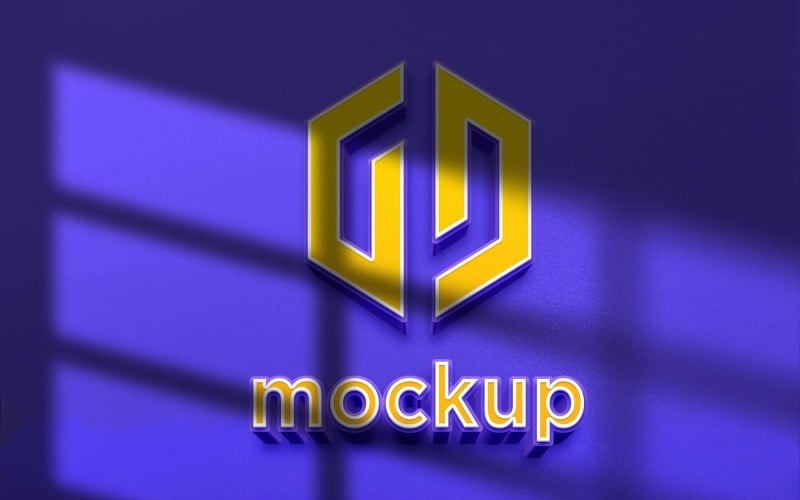 Extrude Logo Mockup with Window Shadow Effects Product Mockup