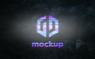 Glitch Logo Mockup Template