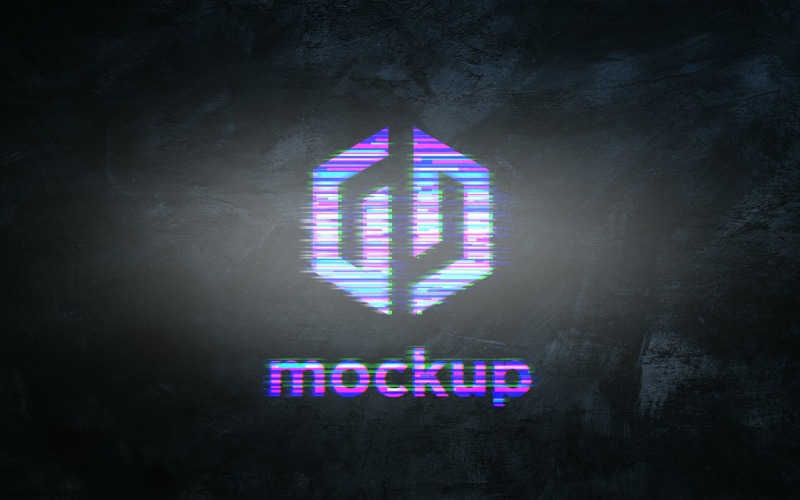 Glitch Logo Mockup Template Product Mockup