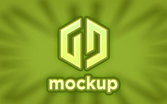 Green Embossed Logo Mockup