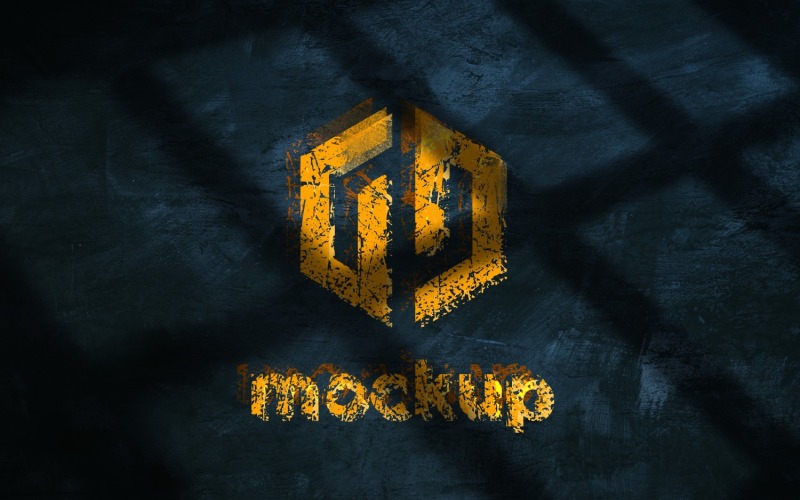 Grunge Logo Mockup window shadow Effects Product Mockup