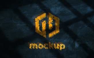 Grunge Logo Mockup window shadow Effects