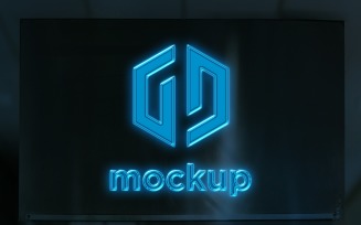 Led Sign Logo Mockup Template