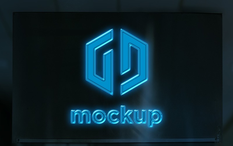 Led Sign Logo Mockup Template Product Mockup