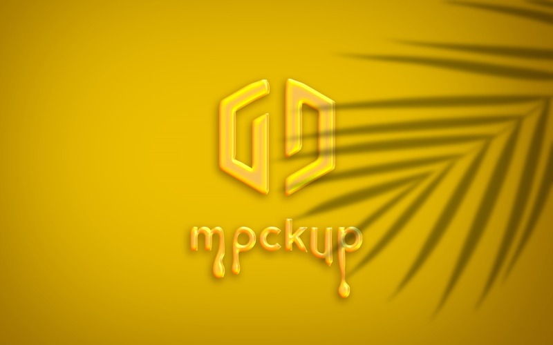 Oil Logo Mockup With Leaves Shadow Effects Product Mockup