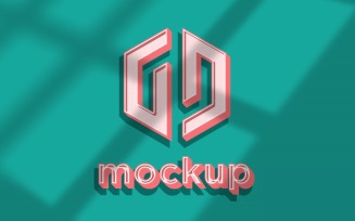 Pink Retro Logo Mockup with Window Shadow Effects