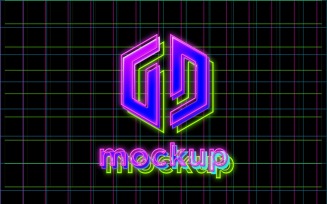 Retro Neon Logo Mockup Effects