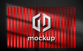 Steel logo Mockup with window shadow Effect