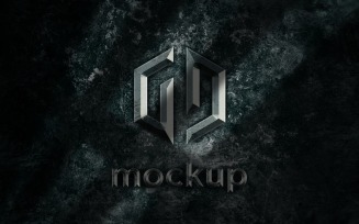 Stone Logo Mockup With Block Background
