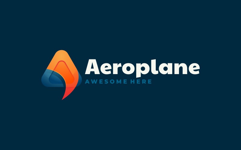 Aeroplane Gradient Logo Style Logo Template
