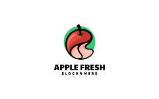 Apple Fresh Simple Mascot Logo Style
