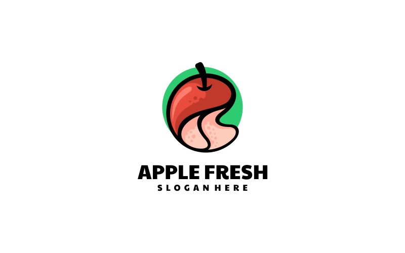 Apple Fresh Simple Mascot Logo Style Logo Template