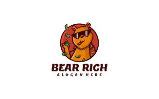 Bear Rich Mascot Cartoon Logo