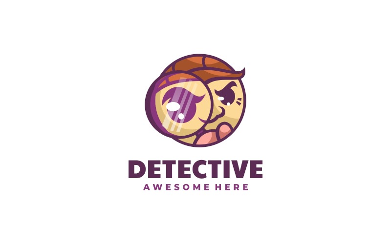 Detective Simple Mascot Logo Logo Template