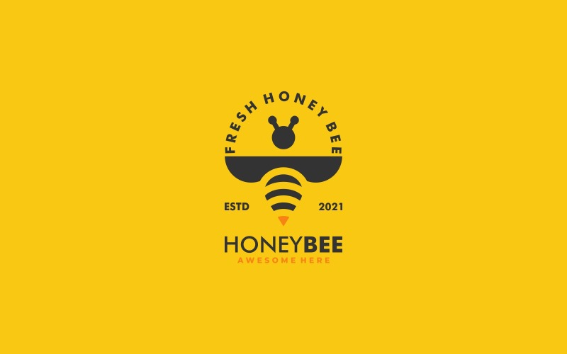 Honey Bee Vintage Logo Style Logo Template