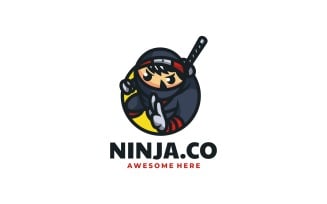 Ninja Mascot Cartoon Logo