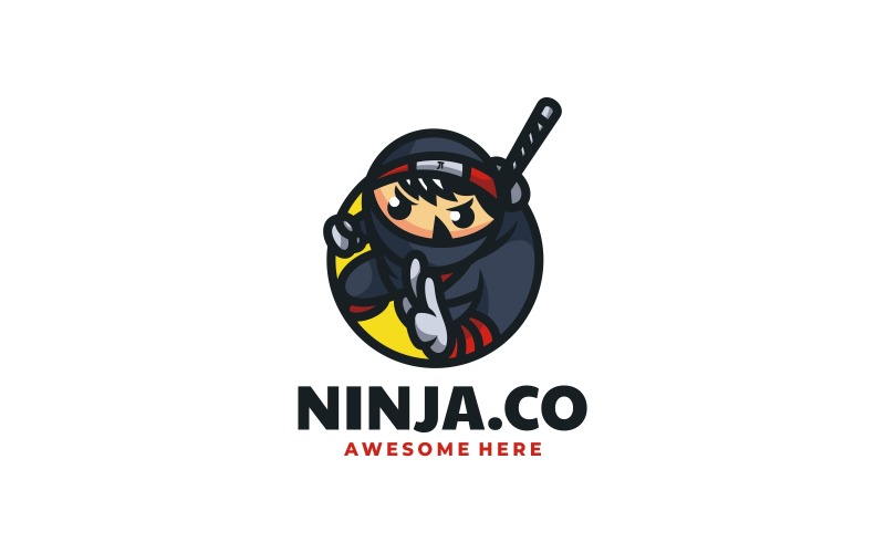 Ninja Mascot Cartoon Logo Logo Template