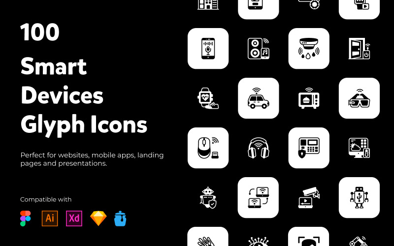 Smart Devices Glyph Icons Icon Set