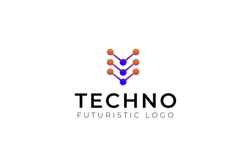 Letter V Dot Lab Futuristic Logo Logo Template