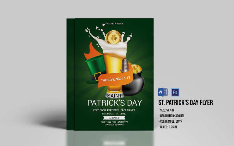 Saint Patrick’s Day Party Invitation Flyer Corporate Identity Template