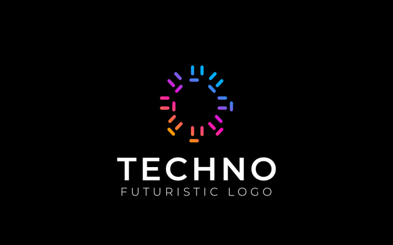 Tech Round Gradient Circle Logo Logo Template