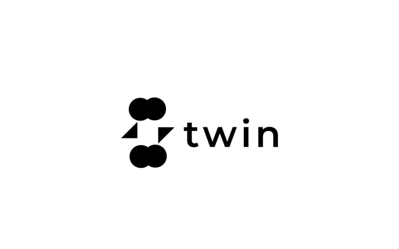 Twin People Human Negative Logo Logo Template