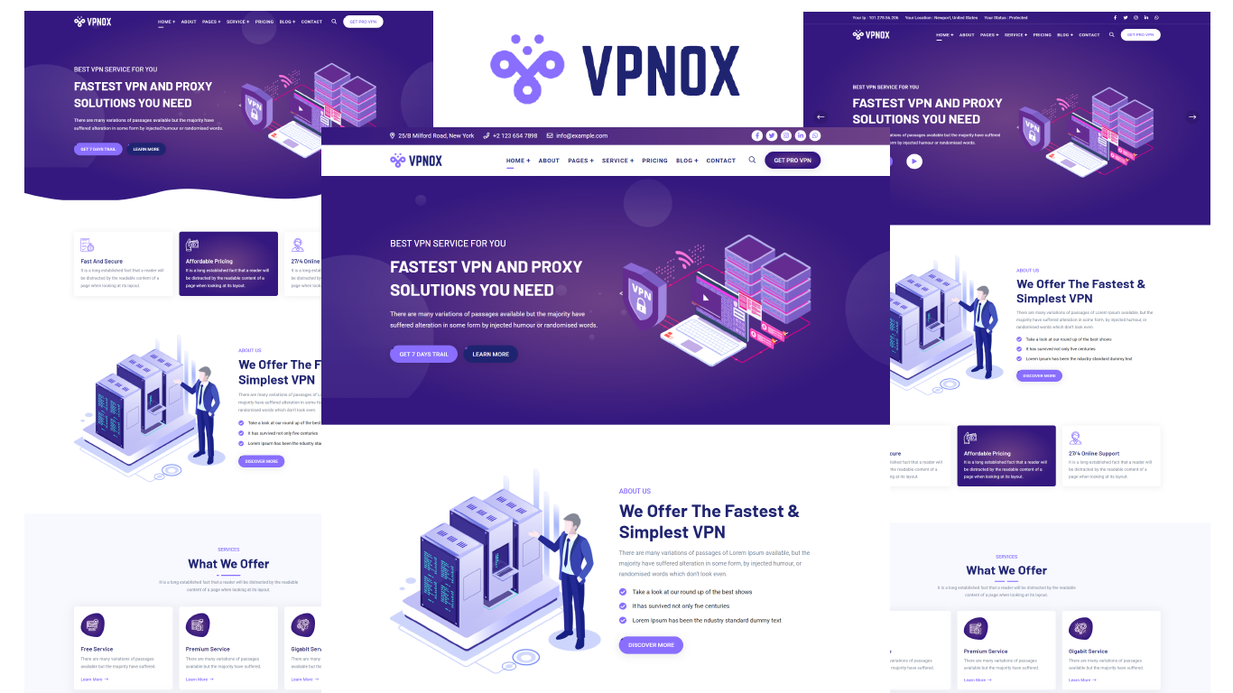 VPNOX - VPN and Proxy Services HTML5 Template