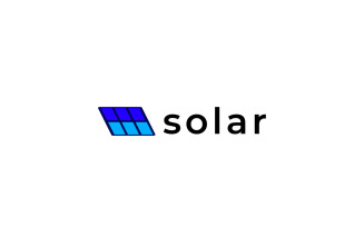 Blue Flat Solar Modern Logo