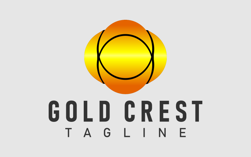 Gold Crest Abstract Logo Design Logo Template