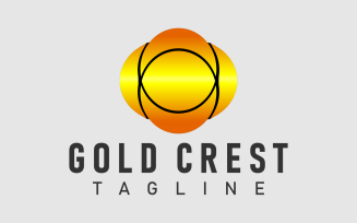 Gold Crest Abstract Logo Design
