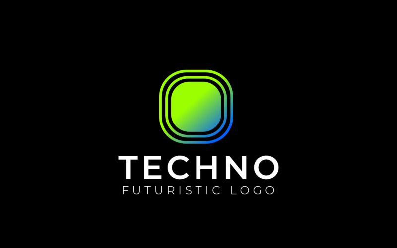 Round Square Gradient Tech Logo Logo Template