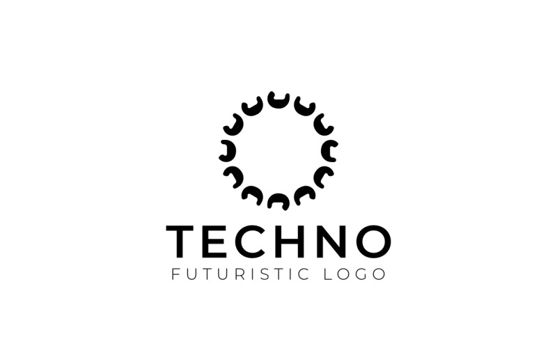 Round Sun Flat Abstract Logo Logo Template