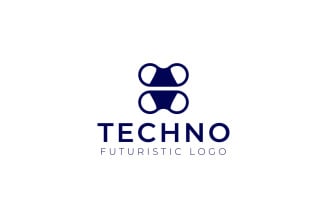 Round X Flat Tech Letter Logo