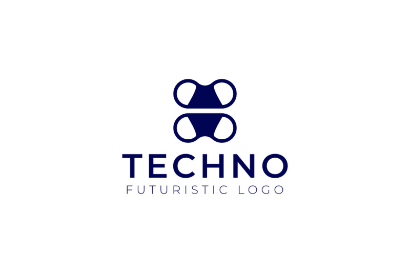 Round X Flat Tech Letter Logo Logo Template