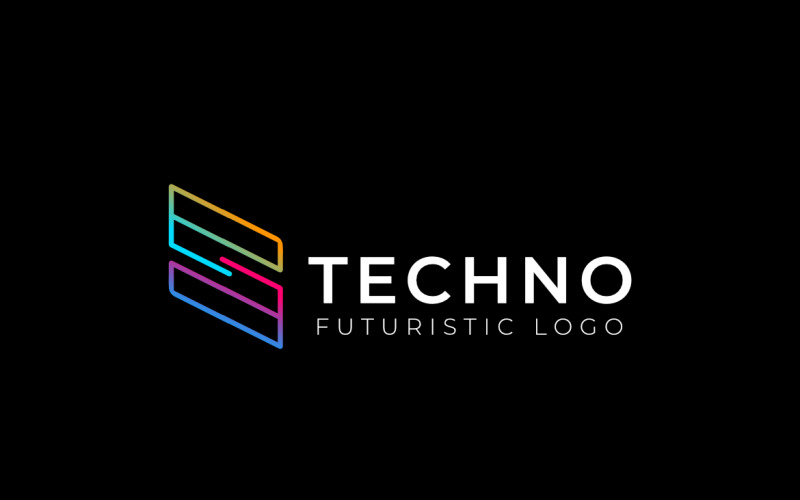 S Tech Line Gradient Logo Logo Template