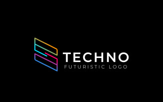 S Tech Line Gradient Logo