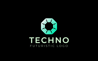 Spider Hexagon Gradient Tech Logo